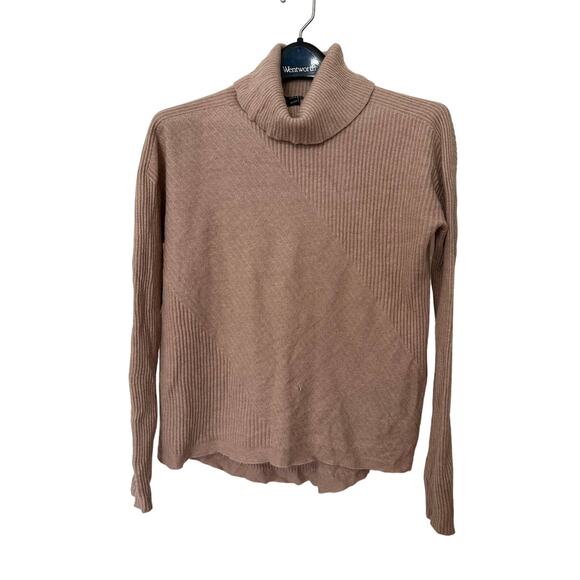 Eilleen Fisher XXS Funnel Neck Cashmere Brown Sweater - Picture 1 of 6